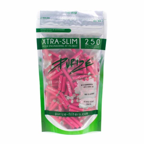 Purize Xtra Slim PINK - Activated Charcoal Filters 1, Filter Tips