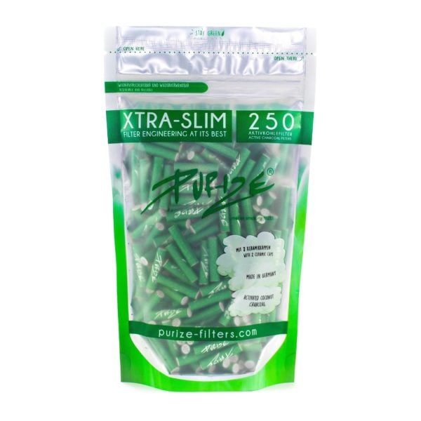 Purize Xtra Slim GREEN - Activated Charcoal Filters 1, Filter Tips