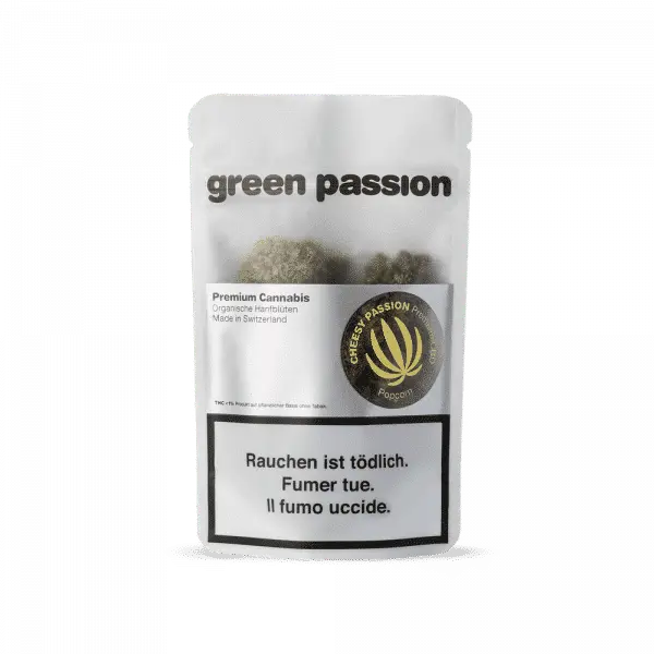 Green Passion Cheesy Passion Popcorn, Legales Cannabis
