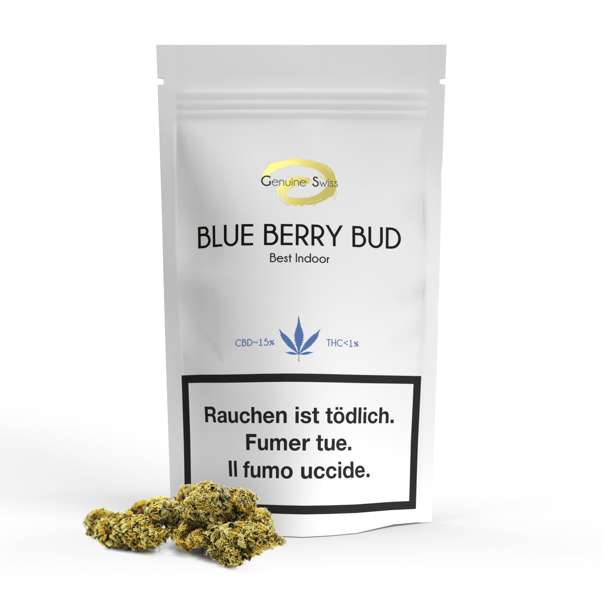 Genuine Swiss Blue Berry Bud, Fleurs CBD