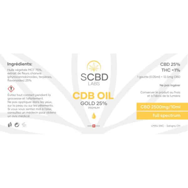 SCBD Labs Huile de CBD 25% - Premium, Huile CBD