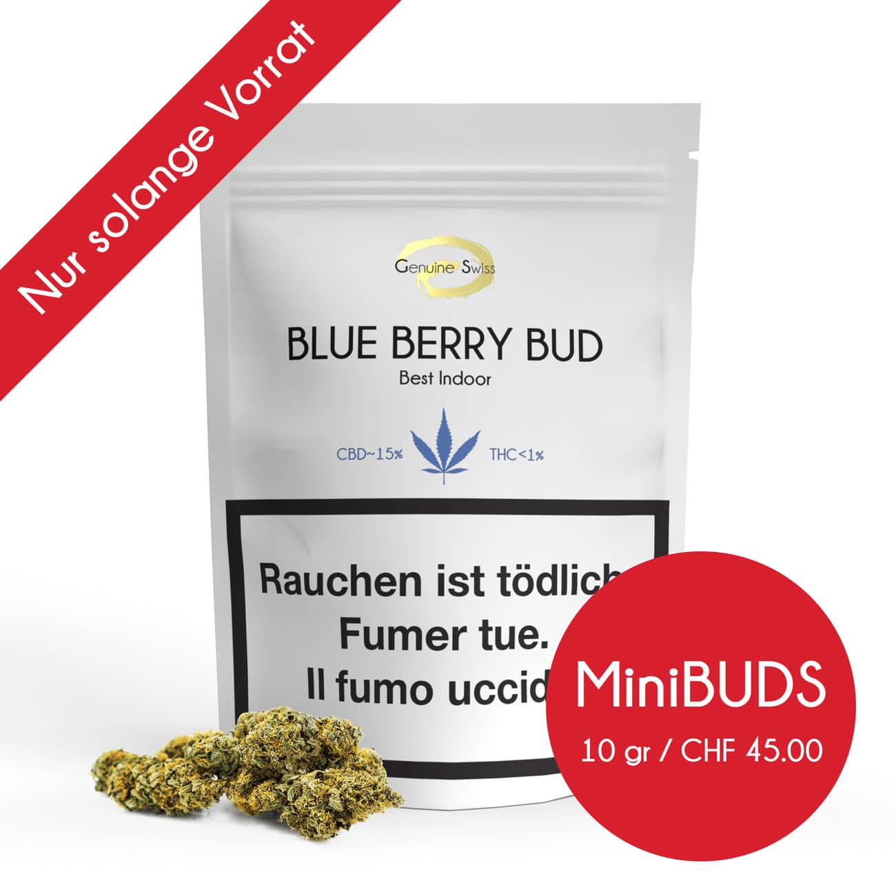 Genuine Swiss Blue Berry Minibuds, Petites Fleurs CBD
