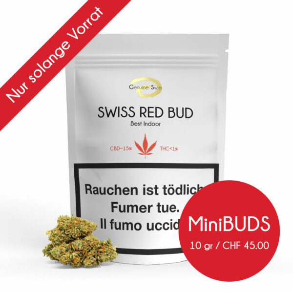 Genuine Swiss Swiss Red Minibuds, Kleine CBD Blüten