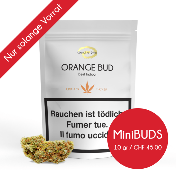 Genuine Swiss Orange Bud Minibuds, Kleine CBD Blüten