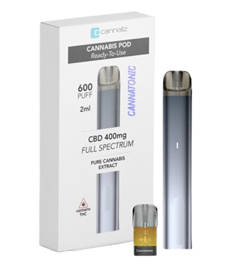 Cannaliz Cannatonic Cannabis Vape Pod Kit ⦁ Nevoks APX S2 + 400mg CBD Cartridge 1