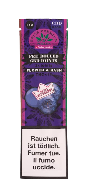 Swiss Premium Pollen Blueberry Pre-Rolls CBD Joints Flower + Hash 1