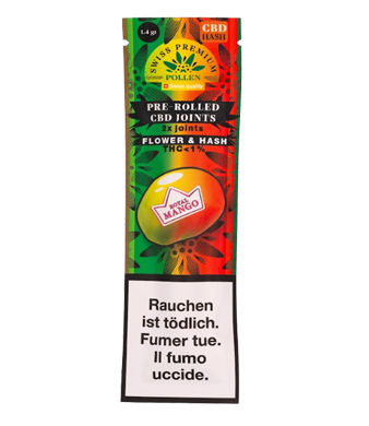 Swiss Premium Pollen Mango Haze Pre-Rolls CBD Joints Flower + Hash 1