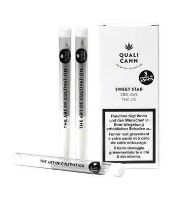 Qualicann Sweet Star 3 Pre-Rolls CBD Joints Indoor 1